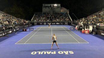 Público do SP Open acompanha treino de Bia Haddad e Carol Meligeni na Quadra Maria Esther Bueno